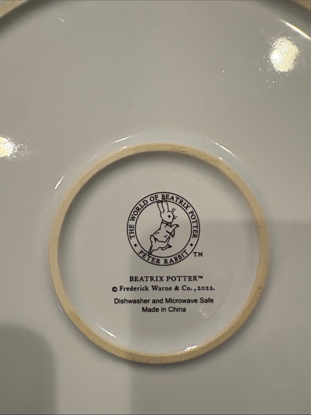 Peter Rabbit beatrix potter Frederick Warner pie plate with Light Blue Rim - Picture 7 of 8